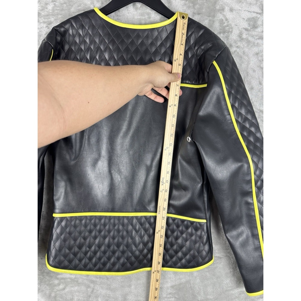 Vintage LIP SERVICE Rock Moto Full Zip Jacket Womens Size Large PVC Cloth USA - Picture 15 of 16